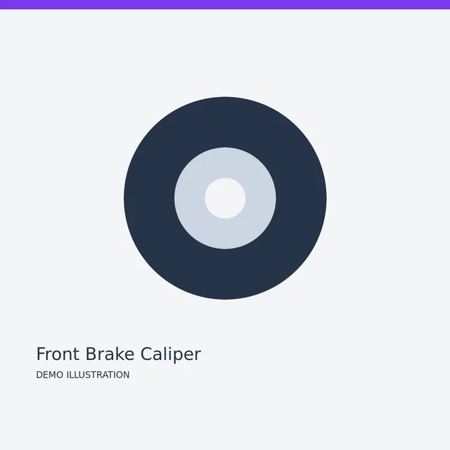 AISIN Front Brake Caliper — Detail view demo illustration